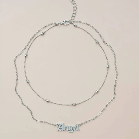 Silver Angel Layered Necklace - Picture 2 of 2